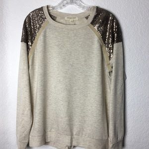 Sequined embellished long sleeve casual top